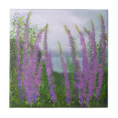 Mooie Lupine Bloemen Bij Het Meer Tegeltje (Voorkant)