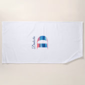 Mooie luxe koraalblauwe initiaal naam D wit Strandlaken (Voorkant)