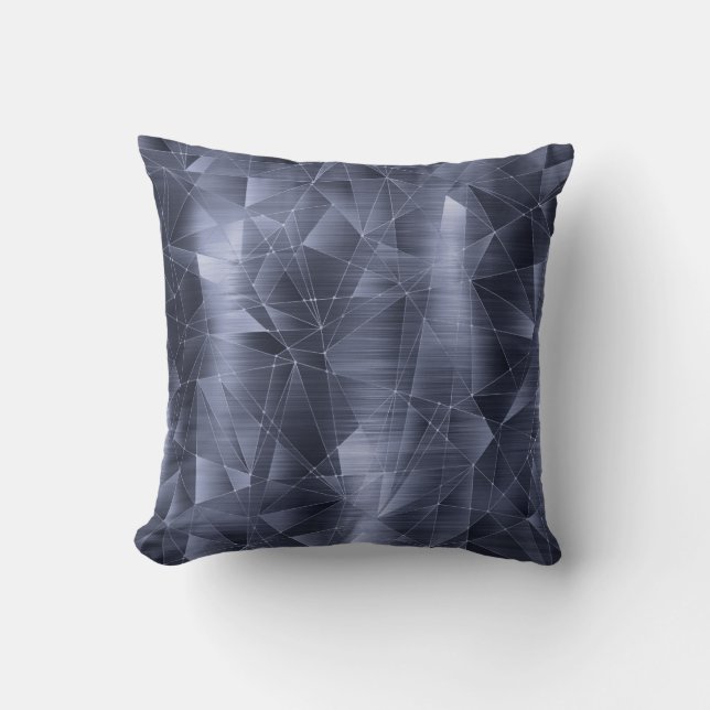 Mooie luxe marineblauw Geometrisch patroon Kussen (Voorkant)