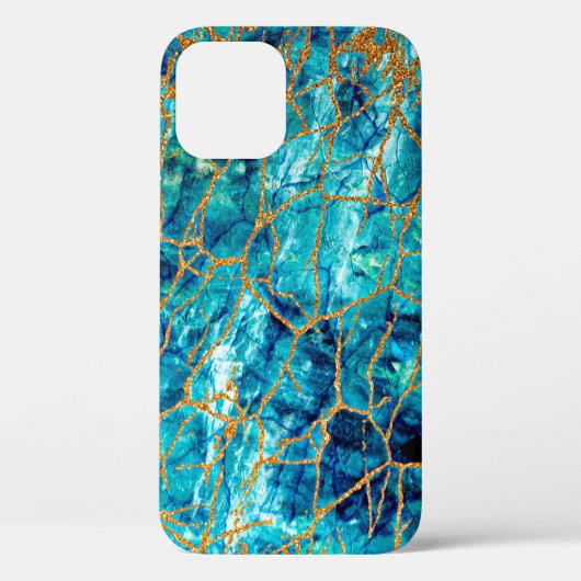 Mooie luxe textuur van blauwe marmer met goud. Case-Mate iPhone case (Achterkant)