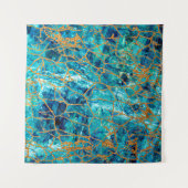 Mooie luxe textuur van blauwe marmer met goud. wandkleed (Voorkant (horizontaal))