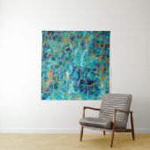 Mooie luxe textuur van blauwe marmer met goud. wandkleed (In situ)