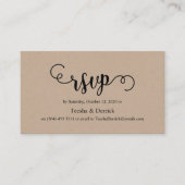 Mooie luxe zwarte kraft, bruiloft RSVP Informatiekaartje (Voorkant)
