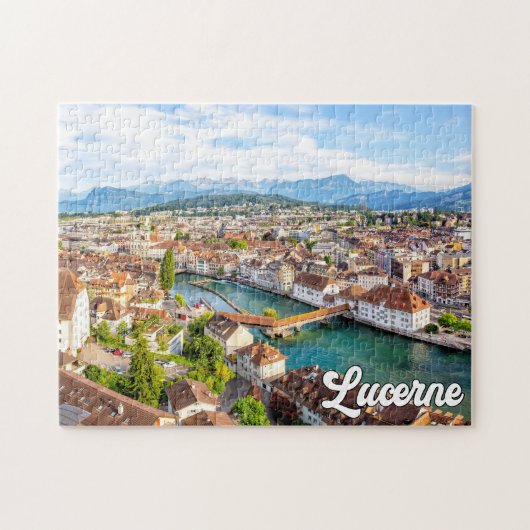 Mooie Luzern, Zwitserland Legpuzzel (Horizontaal)