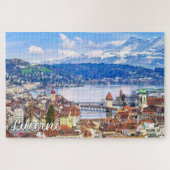 Mooie Luzern, Zwitserland Legpuzzel (Horizontaal)