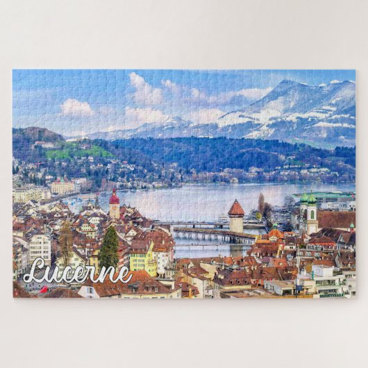 Mooie Luzern, Zwitserland Legpuzzel (Horizontaal)
