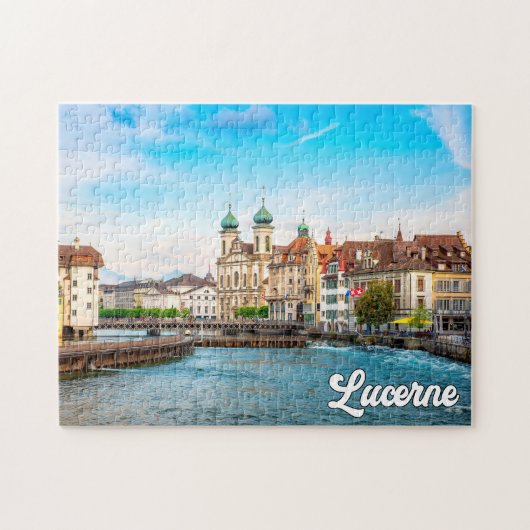 Mooie Luzern, Zwitserland Legpuzzel (Horizontaal)