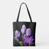 mooie M monogram  paarse krokusbloemen Tote Bag (Achterkant)