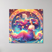 Mooie Maagd Vrouw | horoscoopkunst Canvas Afdruk (Voorkant)