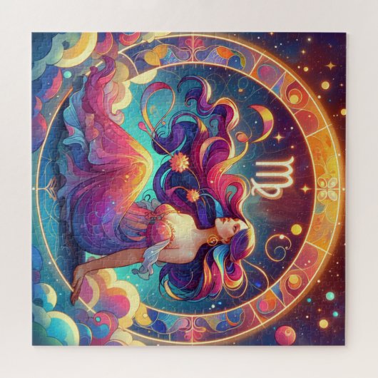 Mooie Maagd Vrouw | horoscoopkunst Legpuzzel (Horizontaal)