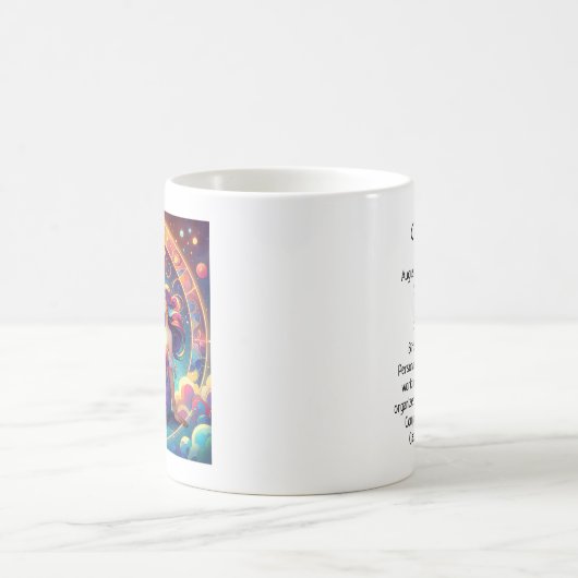 Mooie Maagd Vrouw met Horoscoop Info op Terug Koffiemok (Center)