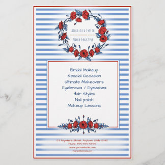 Mooie maaltijd met schitterende vleugels en stripe flyer
