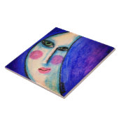 Mooie Maan Abstract Pastel Schilderij Tegeltje (Zijkant)