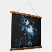 Mooie maan gloed door bomen hangend wandkleed (Gebogen)