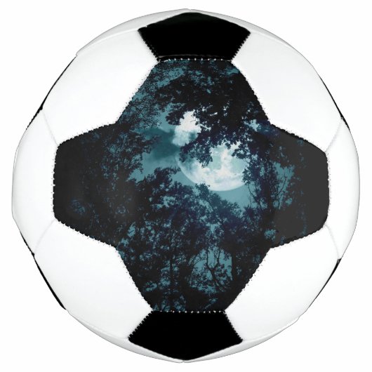 Mooie maan gloed door bomen voetbal (Voorkant)