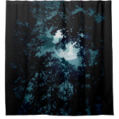 Mooie maan gloeit door bomen douchegordijn (Voorkant)