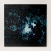 Mooie maan gloeit door bomen legpuzzel (Horizontaal)