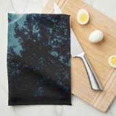 Mooie maan gloeit door bomen theedoek (Quarter Fold)