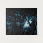 Mooie maan gloeit door bomen wandkleed (Voorkant (horizontaal))