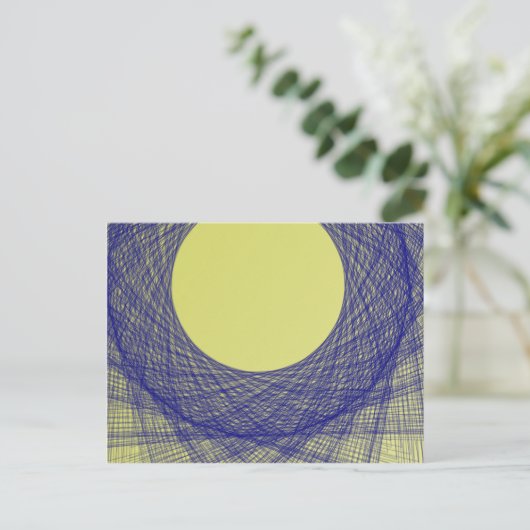 Mooie maan licht glans blauwe kleur briefkaart (Staand voorkant)