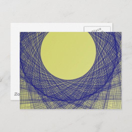 Mooie maan licht glans blauwe kleur briefkaart (Voorkant / Achterkant)