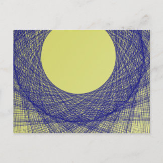 Mooie maan licht glans blauwe kleur briefkaart