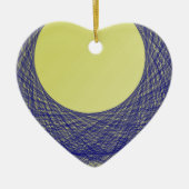 Mooie maan licht glans blauwe kleur keramisch ornament (Voorkant)