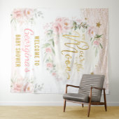 Mooie Maan Sterren Blos Bloem Meisje Welkom Wandkleed (In Situ (horizontaal))