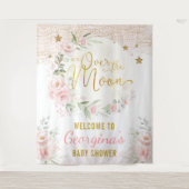 Mooie Maan Sterren Blos Bloem Meisje Welkom Wandkleed (Voorkant)