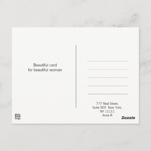 Mooie maanbloemen vrouw zingerige illustratie briefkaart (Achterkant)