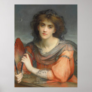 Mooie maangodin Charles Edward Hallé Poster