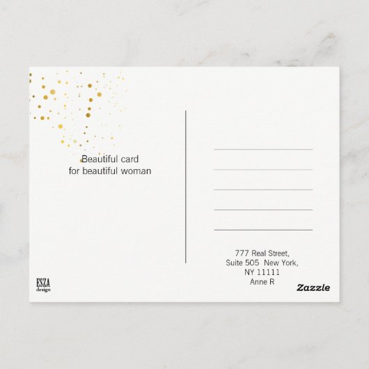 Mooie maansterren, kunstdecoillustratie briefkaart (Achterkant)