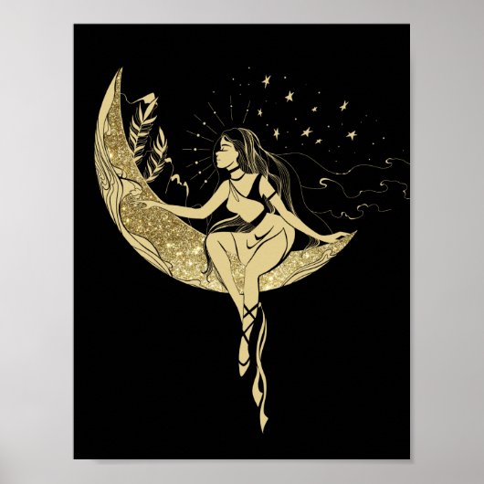 Mooie maansterren, kunstdecoillustratie poster (Voorkant)