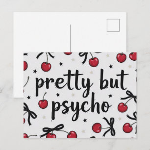 Mooie Maar Psychotische Kers Boog Esthetische Ansi Briefkaart