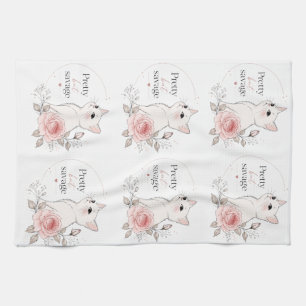 Mooie Maar Savage Kawaii Kat Roos Handdoek