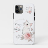 Mooie Maar Savage Kawaii Kat Rose Case (Achterkant)