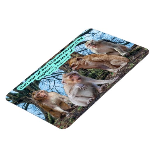 Mooie Macaque Monkey Schrift Exodus 20:16 Magneet (Linkerzijde)