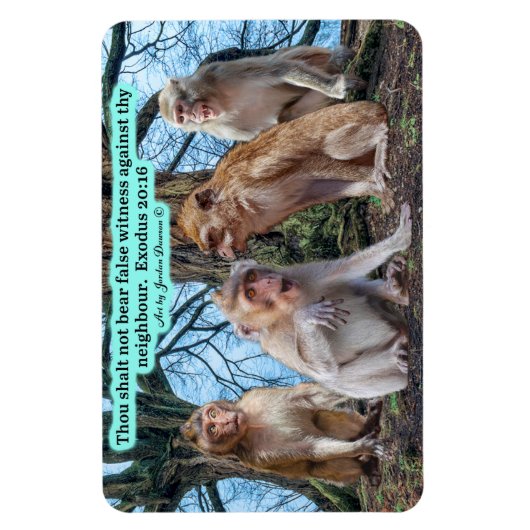 Mooie Macaque Monkey Schrift Exodus 20:16 Magneet (Verticaal)