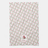 Mooie Macarons Rood Kerstlint Patroon Theedoek (Verticaal)