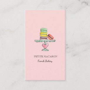 Mooie Macarons roze bakkerij  visitekaartje