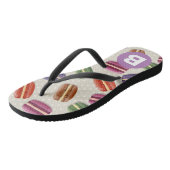 Mooie Macaroon Patroon Stippen Paarse Monogram Teenslippers (Schuin)