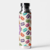 Mooie Macaroon Patroon Stippen Paarse Monogram Waterfles (Links)