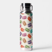 Mooie Macaroon Patroon Stippen Paarse Monogram Waterfles (Achterkant)