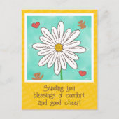 Mooie Madelief Bloem Met Teddyberen Beterschap Briefkaart (Voorkant)