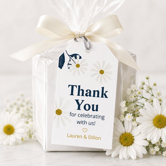 Mooie Madelief Dank U Cadeautags Cadeaulabel