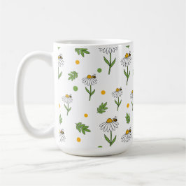 Mooie Madelief en Bij Naadloos Patroon Koffiemok