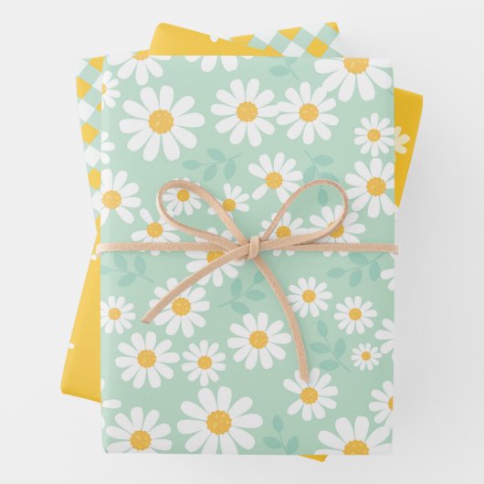 Mooie Madeliefjes Bloemen Lente Zomer Pasen Cadeau Inpakpapier Vel (In situ)