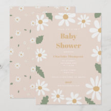 Mooie Madeliefjes Bloemetjes Baby Shower Meisje Ro