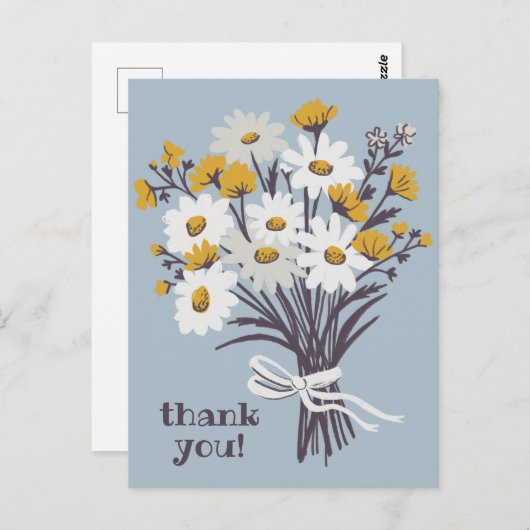 Mooie Madeliefjes Boeket Aangepaste Dankjewel Briefkaart (Voorkant / Achterkant)