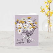 Mooie Madeliefjes Boeket Aangepaste Tekening Gefel Kaart (Gele Bloem)